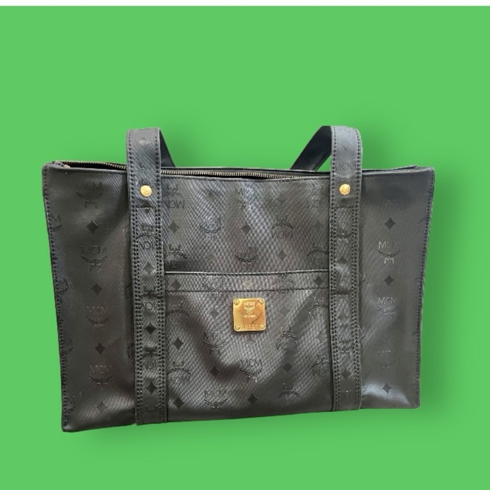 Authentic MCM tote black canvas - great condition!